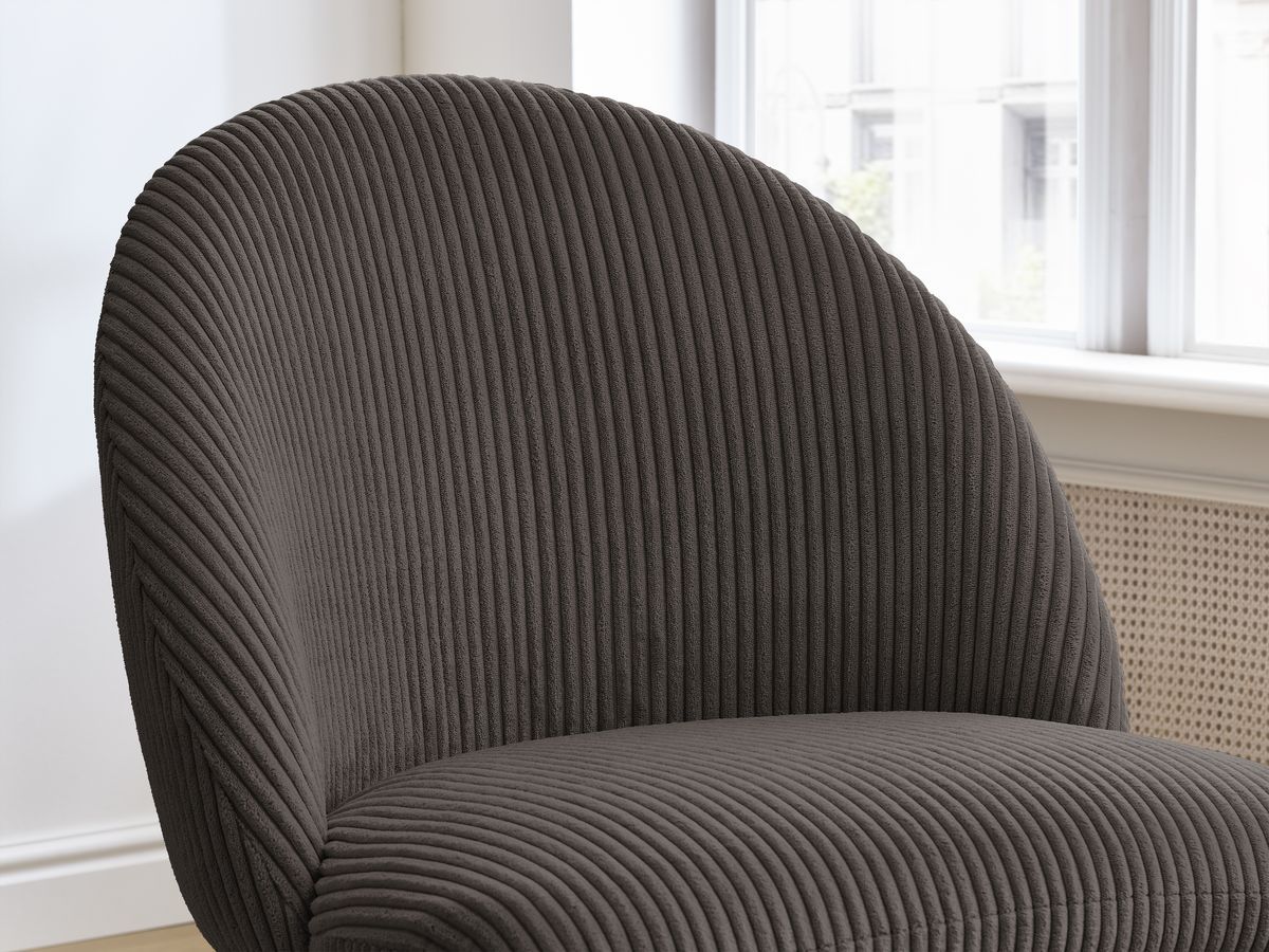Lot de chaises LALIE tissu velours côtelé et pieds métal noir