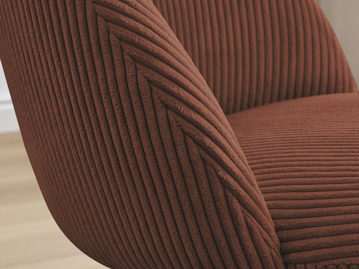 Set LALIE-stoelen in corduroystof en zwarte metalen poten