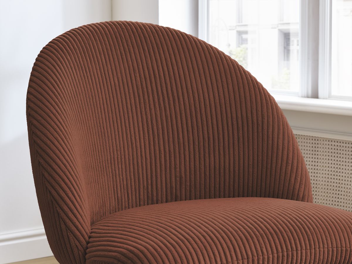 Set LALIE-stoelen in corduroystof en zwarte metalen poten