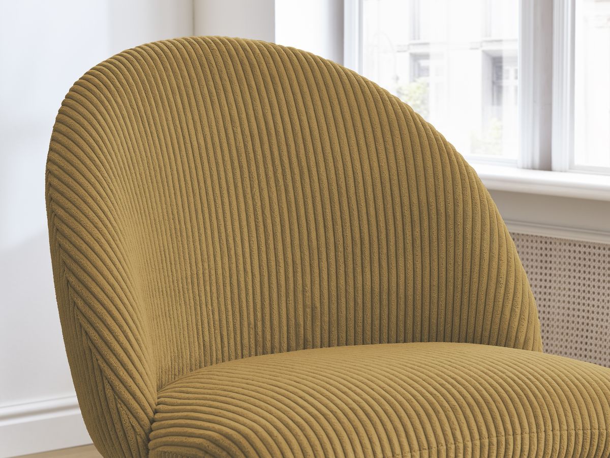 Set LALIE-stoelen in corduroystof en zwarte metalen poten