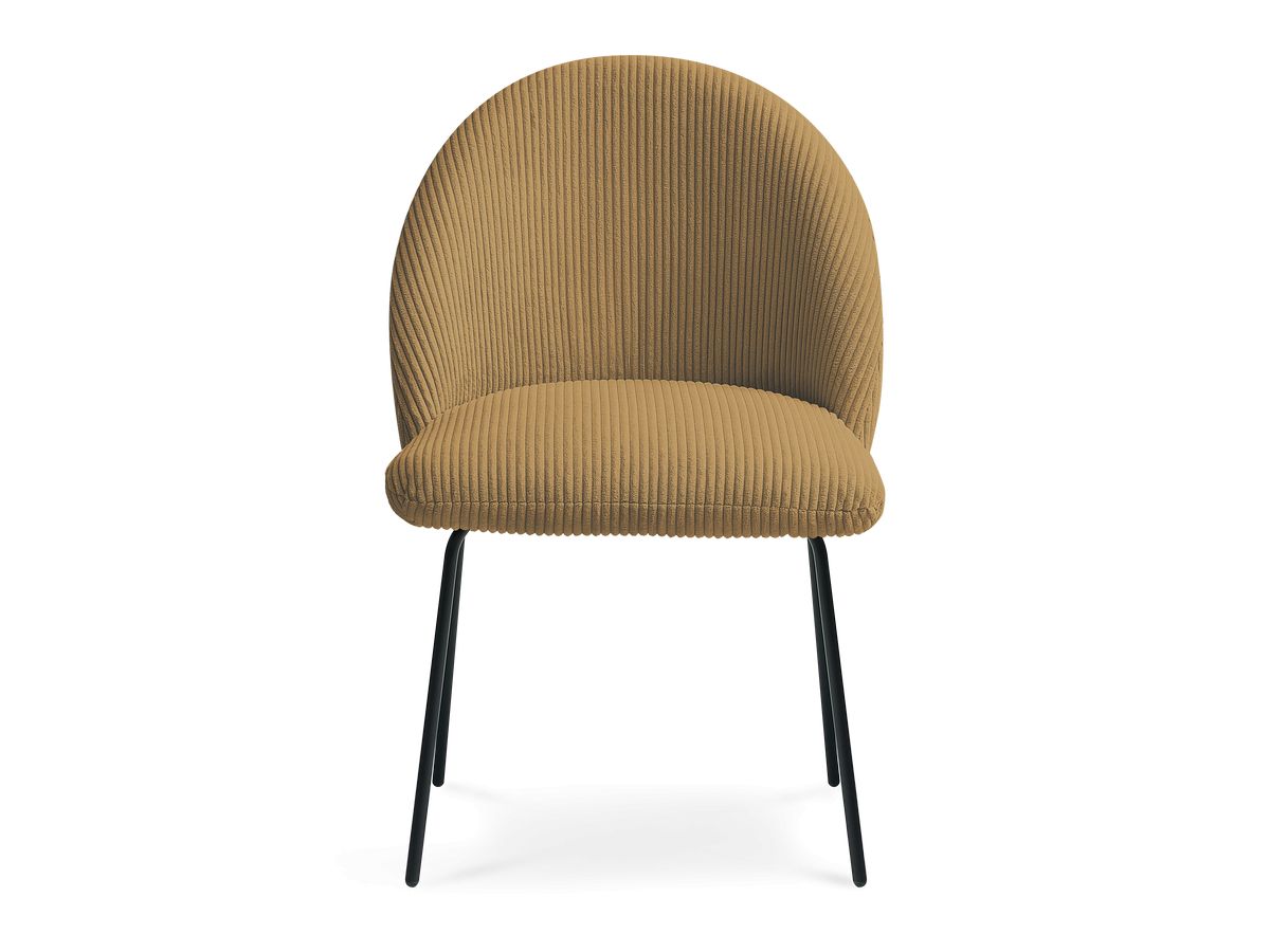 Lot de chaises LALIE tissu velours côtelé et pieds métal noir