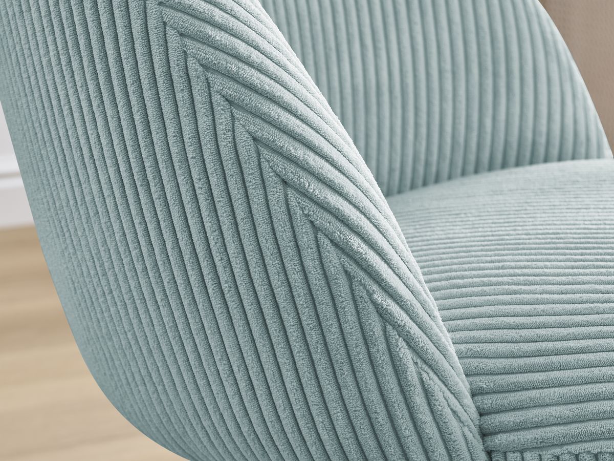 Set LALIE-stoelen in corduroystof en zwarte metalen poten