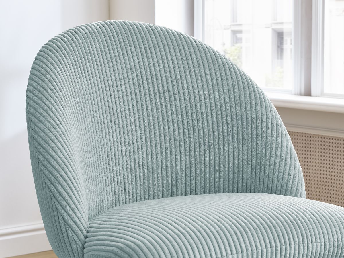 Set LALIE-stoelen in corduroystof en zwarte metalen poten