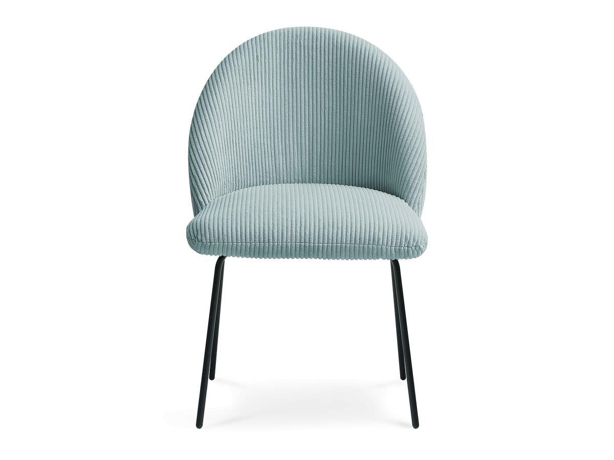 Set LALIE-stoelen in corduroystof en zwarte metalen poten