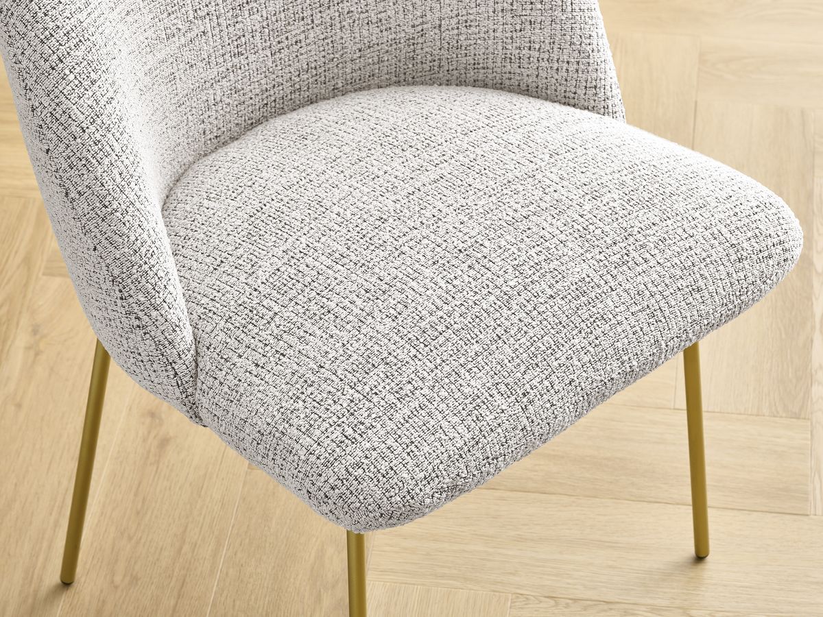 Set LALIE-stoelen in gevlekte stof en gouden metalen poten