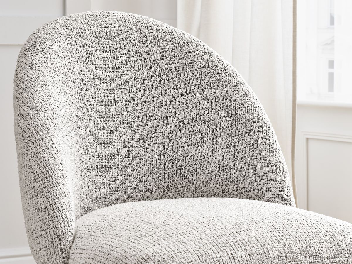 Set LALIE-stoelen in gevlekte stof en gouden metalen poten