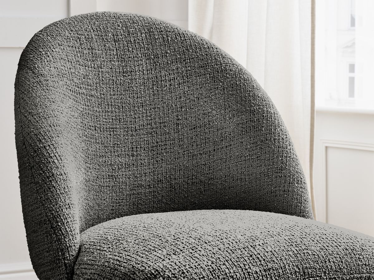 Set LALIE-stoelen in gevlekte stof en gouden metalen poten