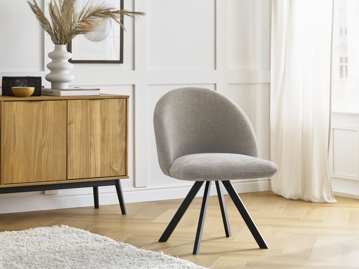 Lot de chaises LALIE tissu texturé et pieds étoile