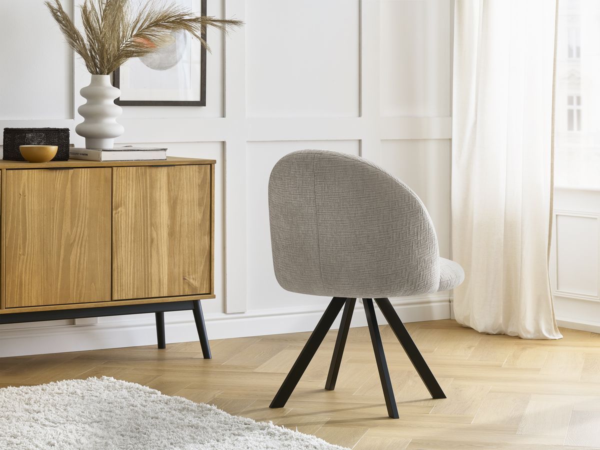 Lot de chaises LALIE tissu texturé et pieds étoile