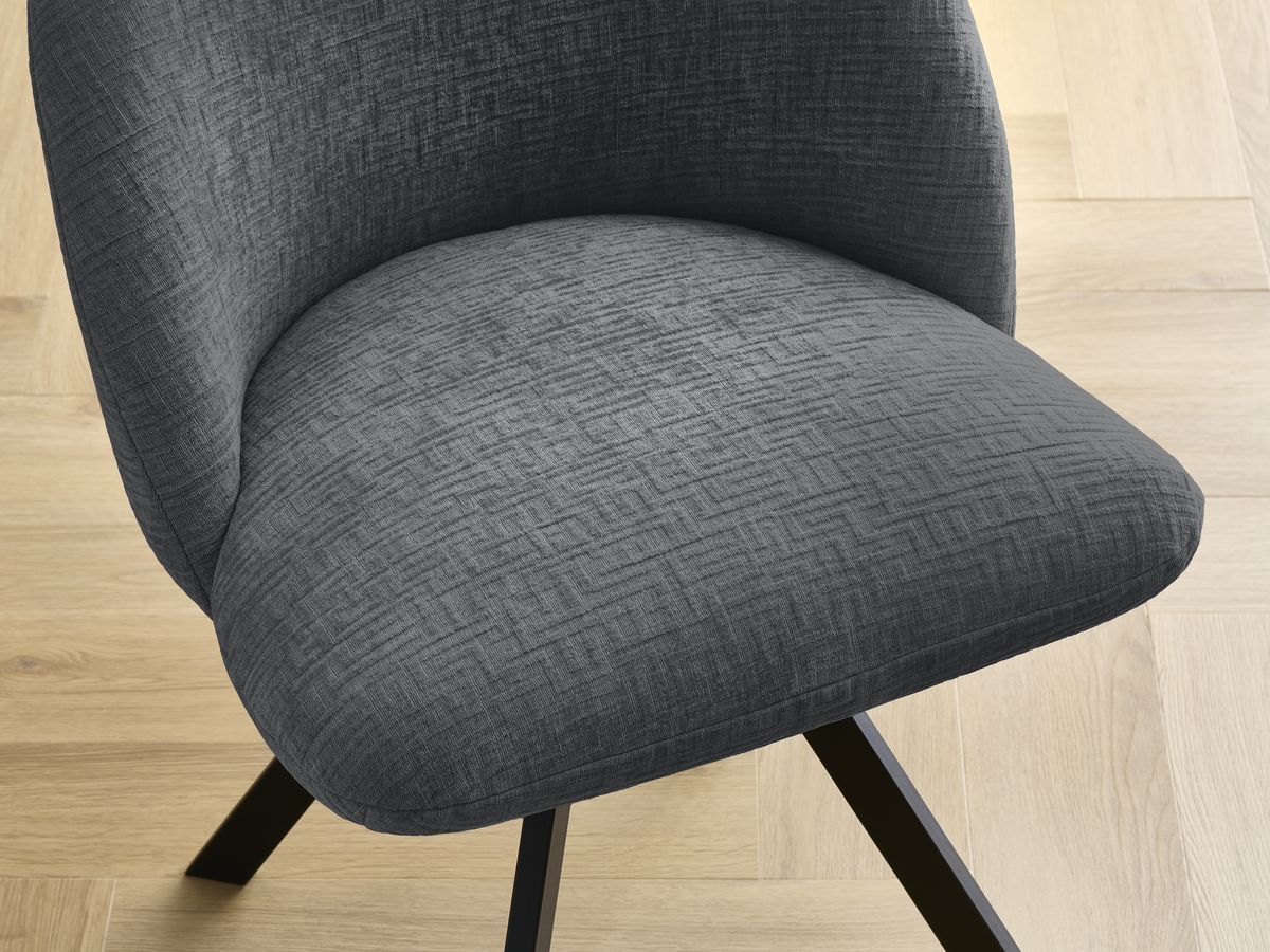 Lot de chaises LALIE tissu texturé et pieds étoile