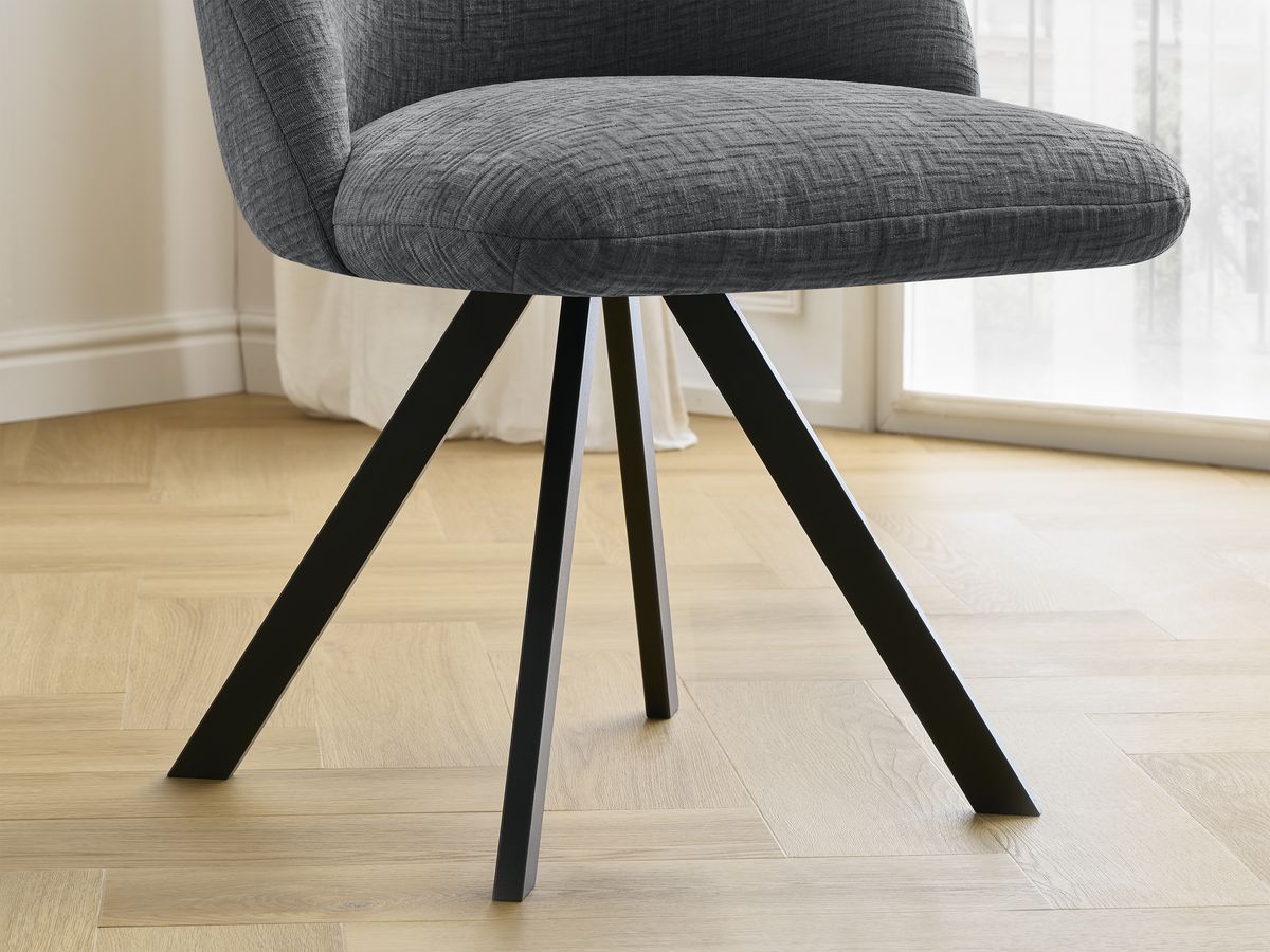 Lot de chaises LALIE tissu texturé et pieds étoile