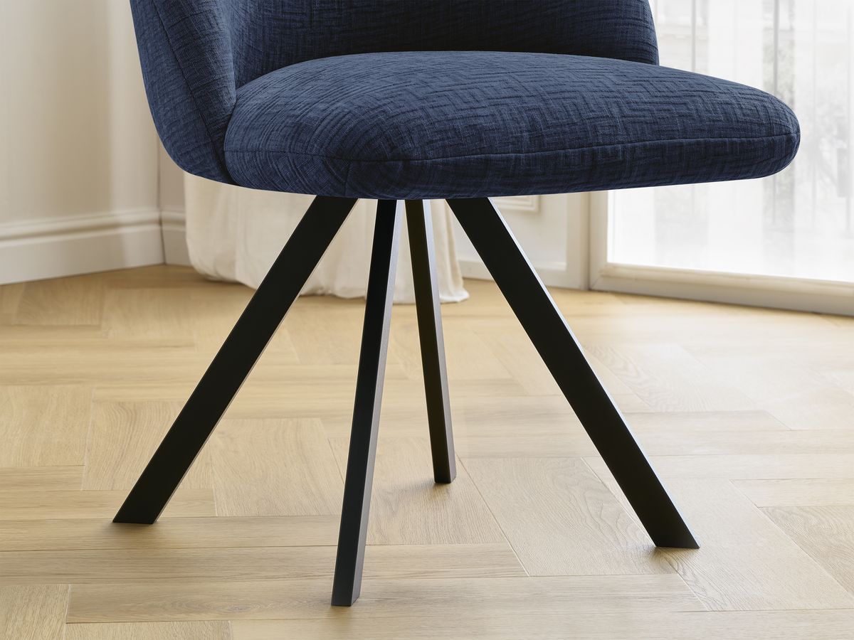 Lot de chaises LALIE tissu texturé et pieds étoile