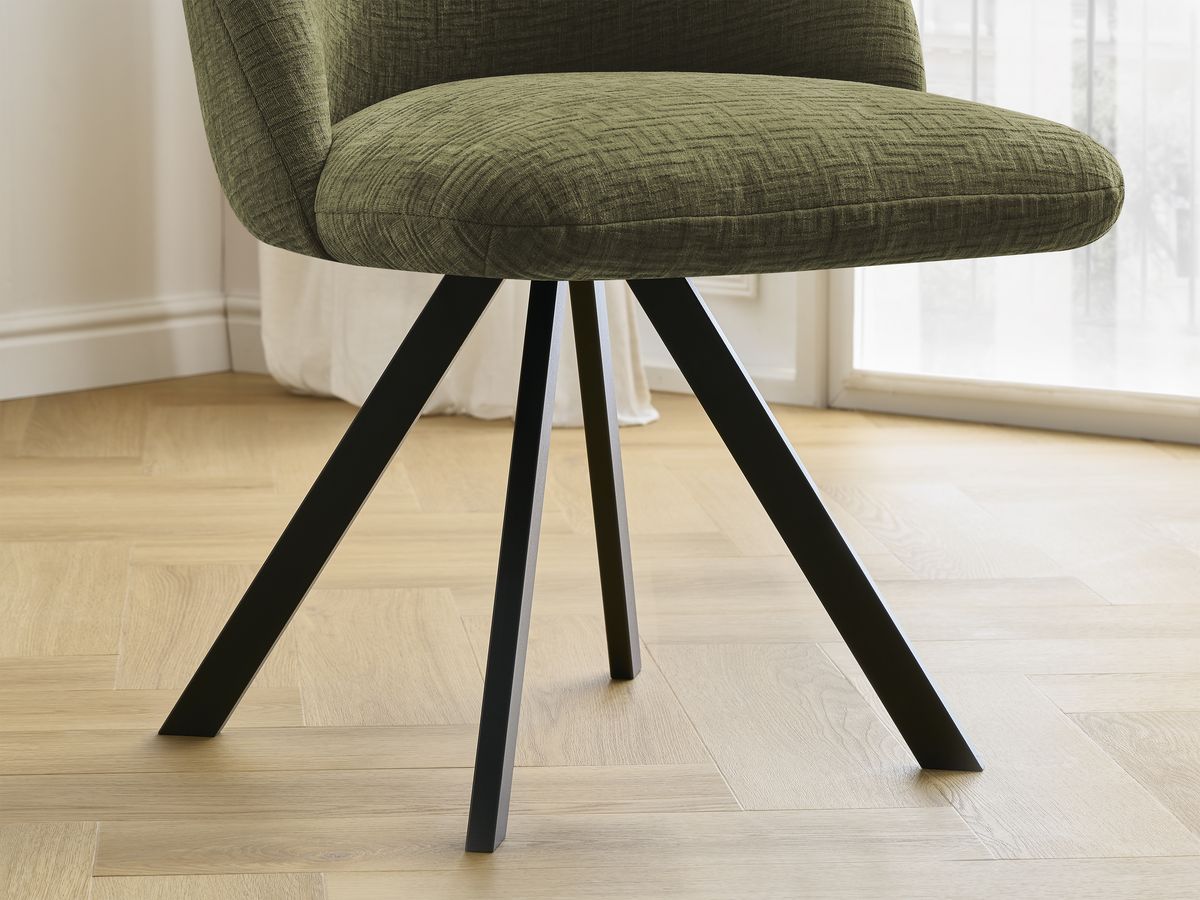 Lot de chaises LALIE tissu texturé et pieds étoile