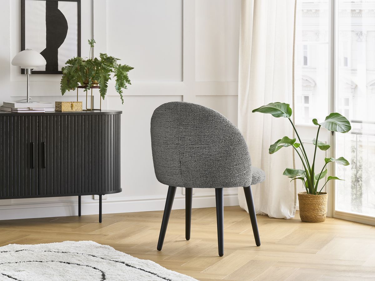 Set LALIE-stoelen in gevlekte stof en zwarte Scandinavische poten