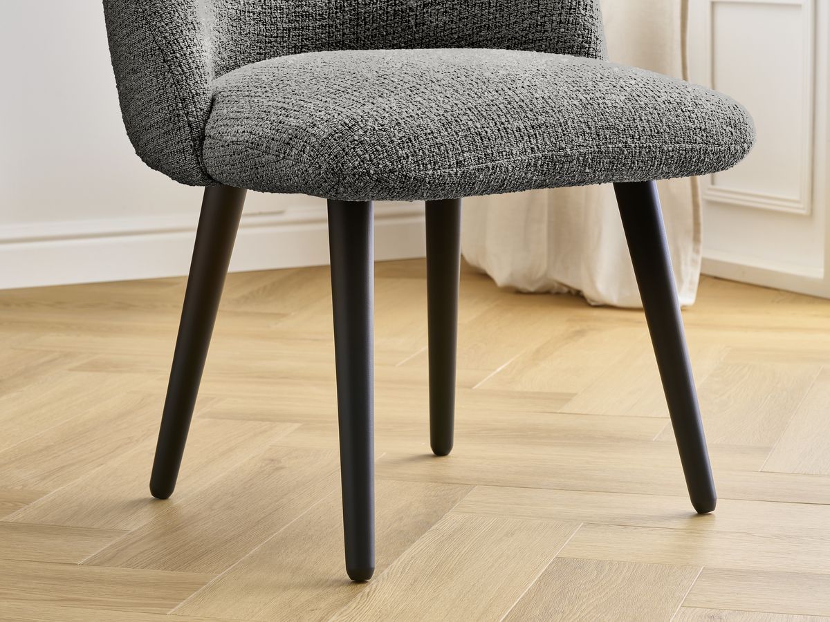 Set LALIE-stoelen in gevlekte stof en zwarte Scandinavische poten