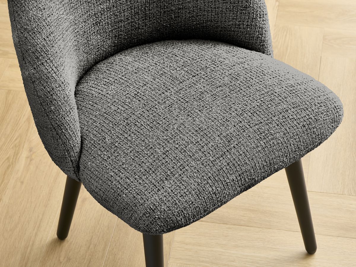 Set LALIE-stoelen in gevlekte stof en zwarte Scandinavische poten