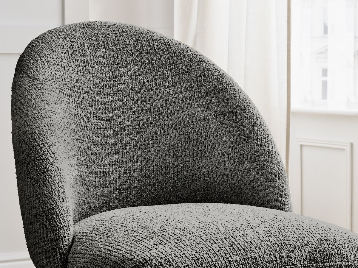 Set LALIE-stoelen in gevlekte stof en zwarte Scandinavische poten
