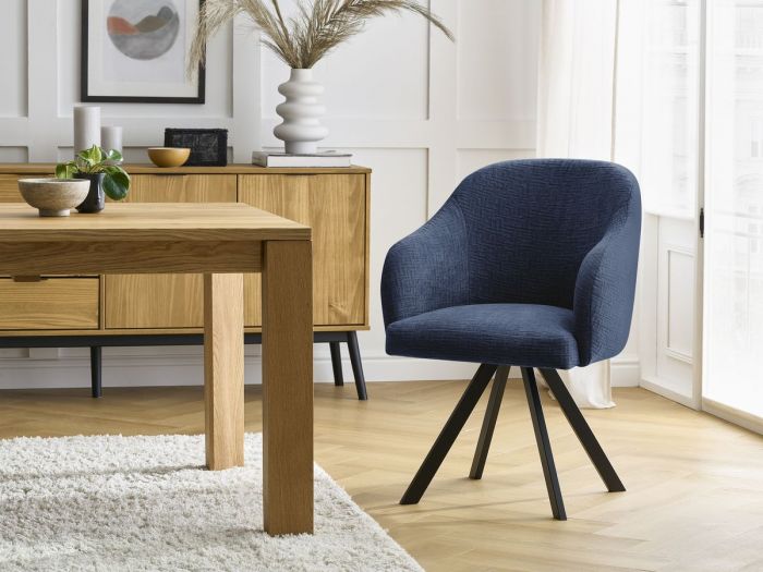 Lot de chaises SOPHIE tissu texturé et pieds étoile