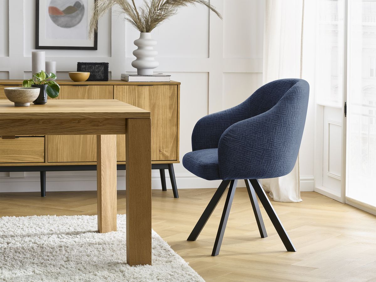Lot de chaises SOPHIE tissu texturé et pieds étoile