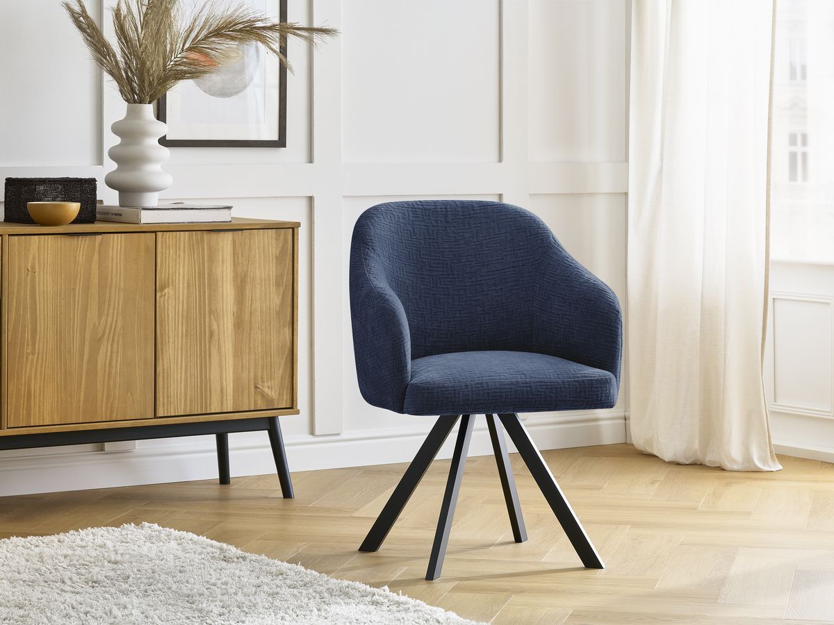 Lot de chaises SOPHIE tissu texturé et pieds étoile