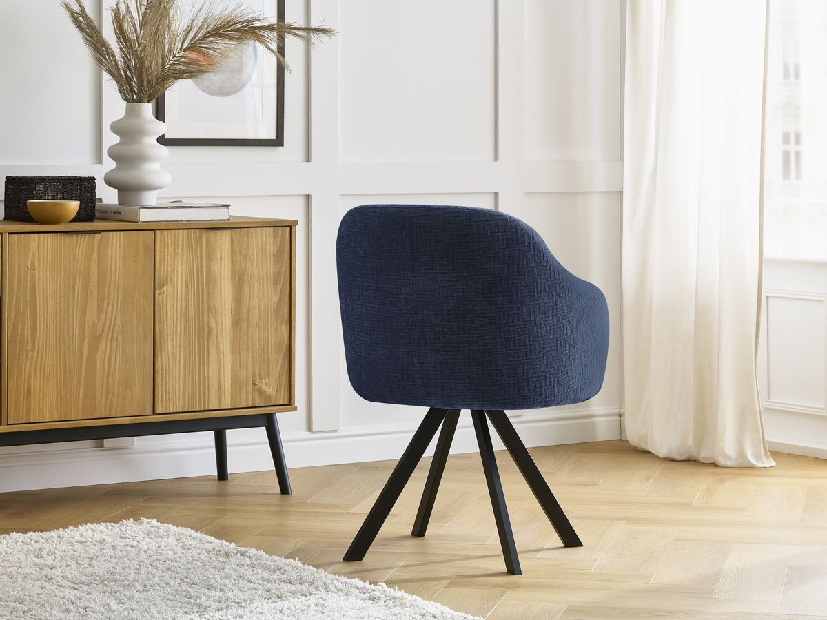 Lot de chaises SOPHIE tissu texturé et pieds étoile