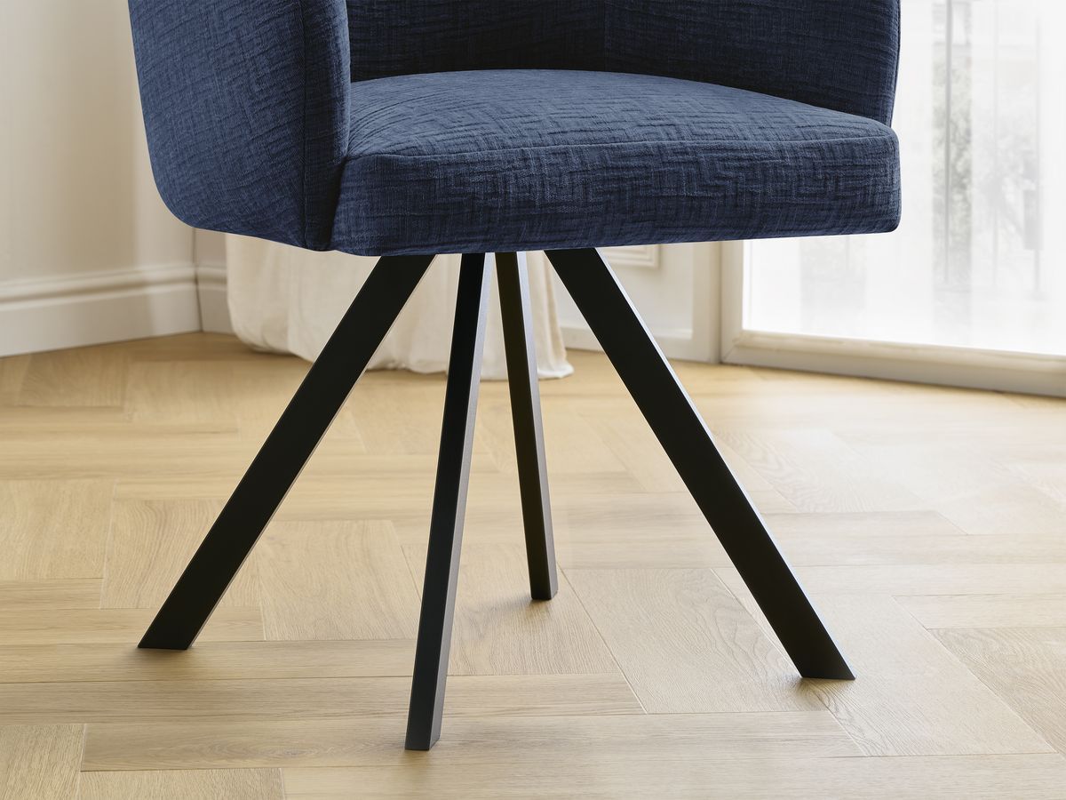 Lot de chaises SOPHIE tissu texturé et pieds étoile