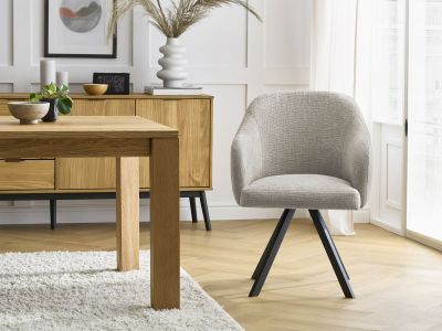 Lot de chaises SOPHIE tissu texturé et pieds étoile
