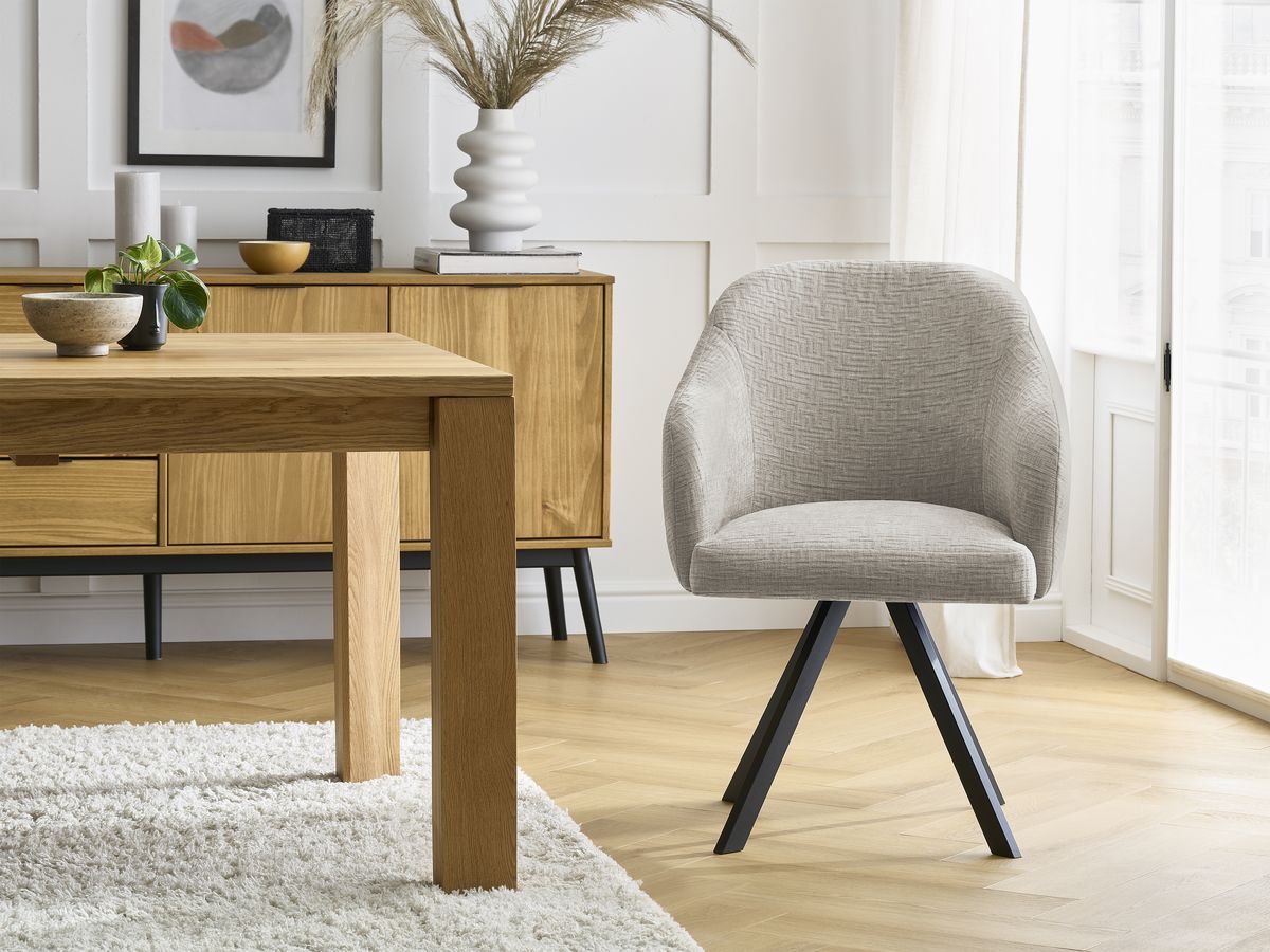 Lot de chaises SOPHIE tissu texturé et pieds étoile