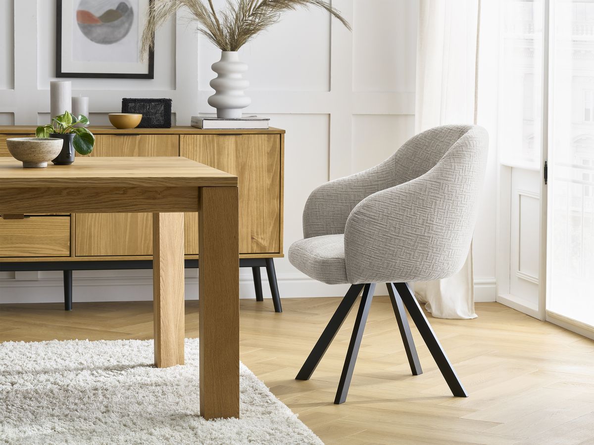 Lot de chaises SOPHIE tissu texturé et pieds étoile