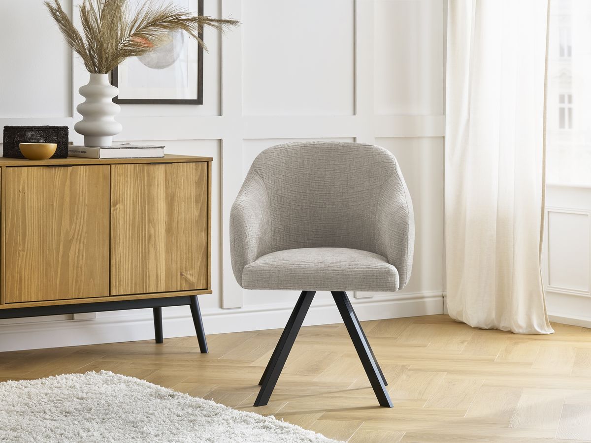 Lot de chaises SOPHIE tissu texturé et pieds étoile