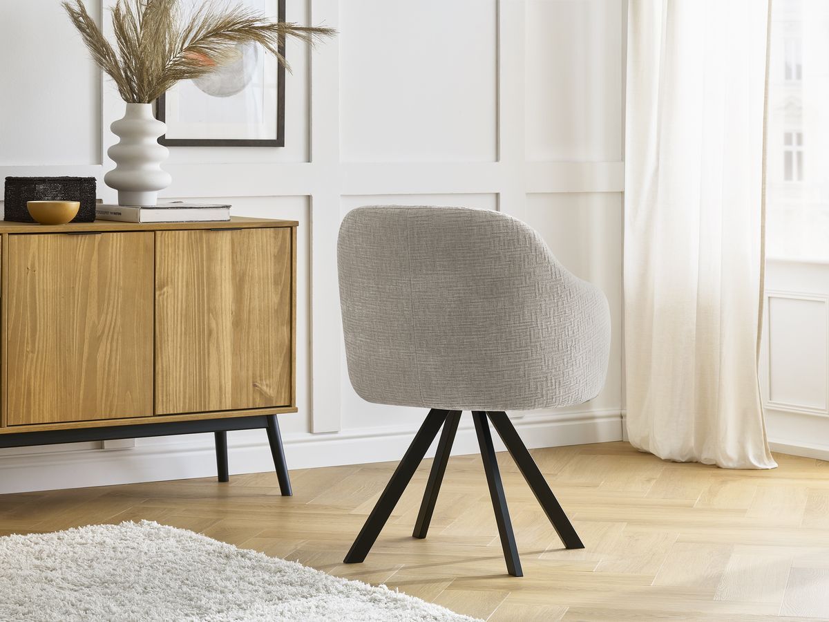 Lot de chaises SOPHIE tissu texturé et pieds étoile
