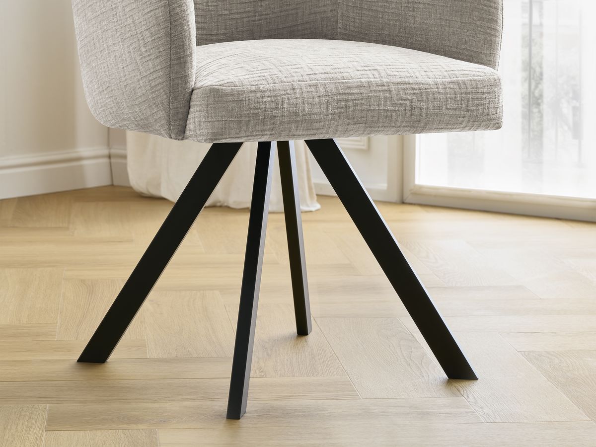 Lot de chaises SOPHIE tissu texturé et pieds étoile
