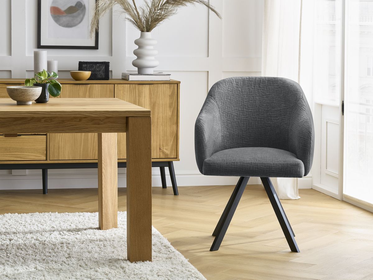 Lot de chaises SOPHIE tissu texturé et pieds étoile