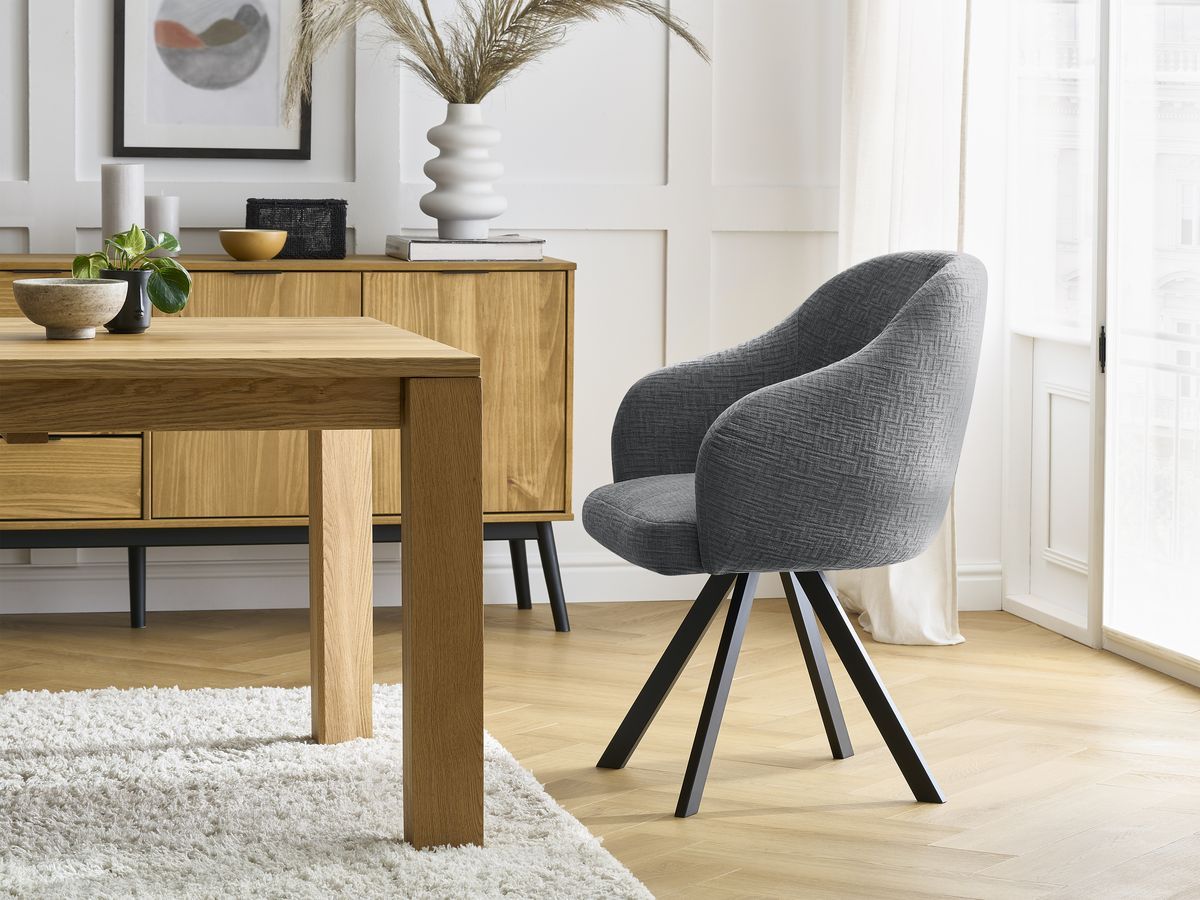 Lot de chaises SOPHIE tissu texturé et pieds étoile