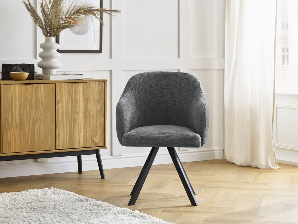 Lot de chaises SOPHIE tissu texturé et pieds étoile