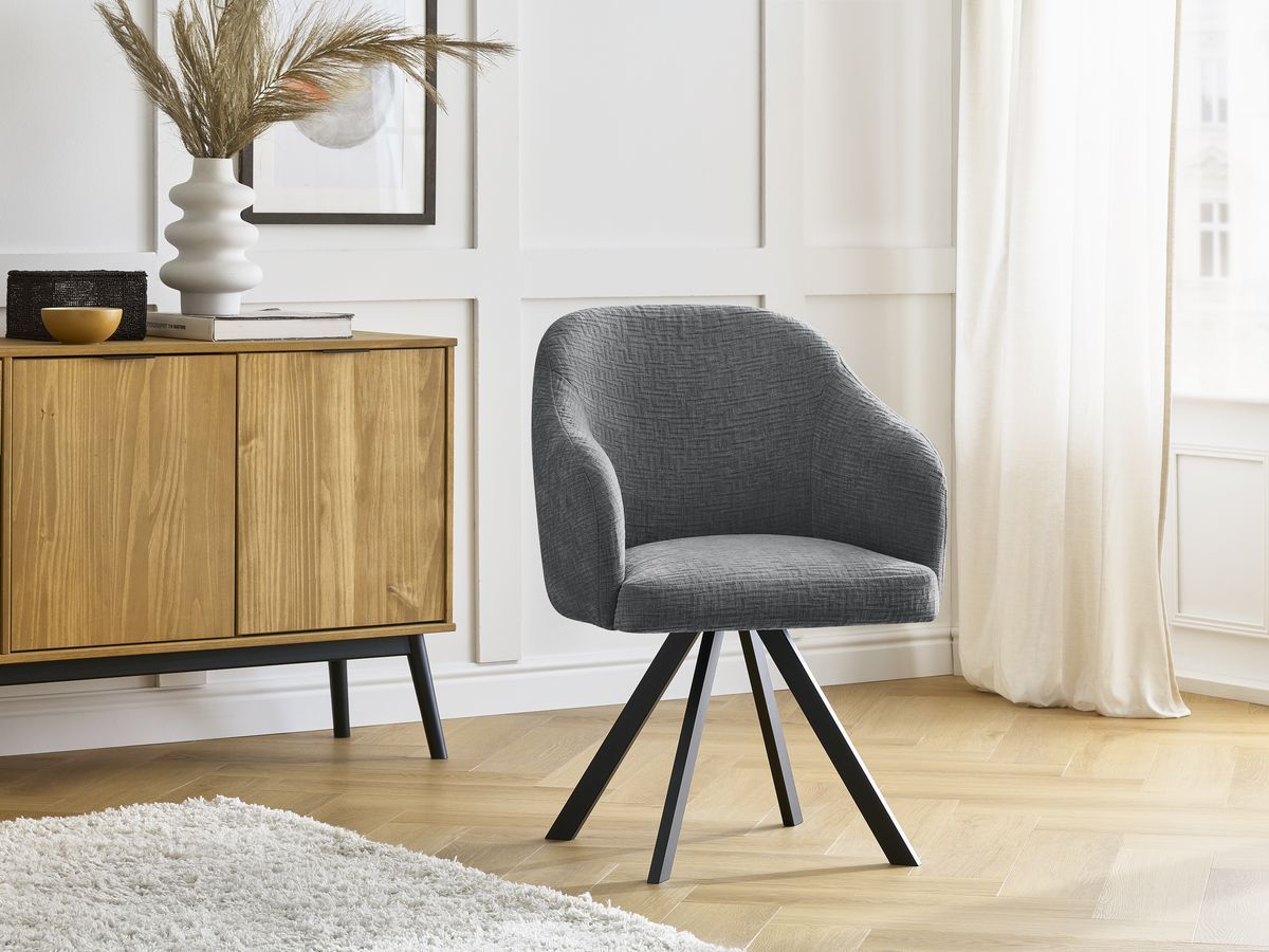 Lot de chaises SOPHIE tissu texturé et pieds étoile