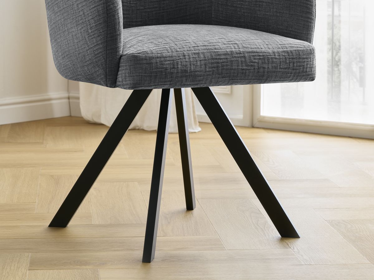 Lot de chaises SOPHIE tissu texturé et pieds étoile