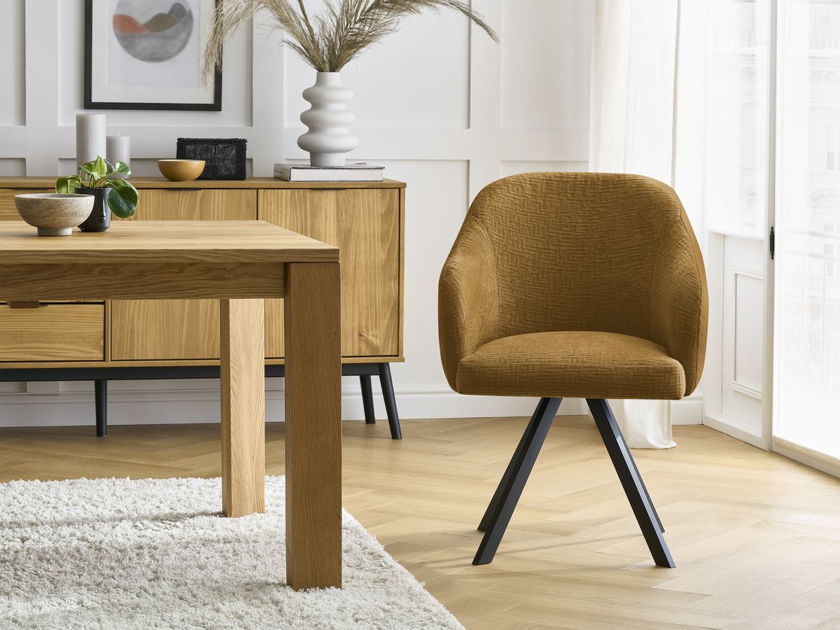 Lot de chaises SOPHIE tissu texturé et pieds étoile