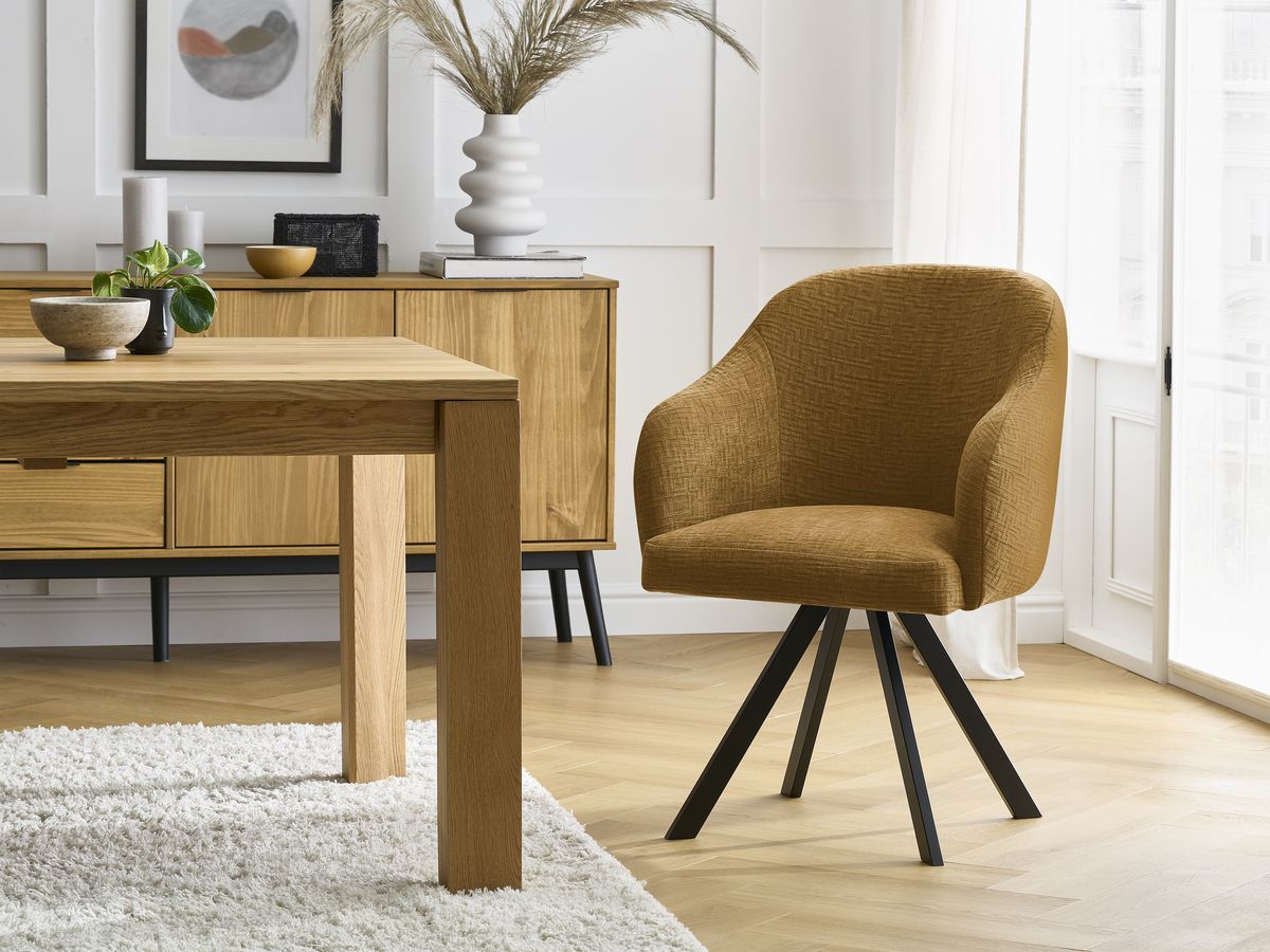 Lot de chaises SOPHIE tissu texturé et pieds étoile