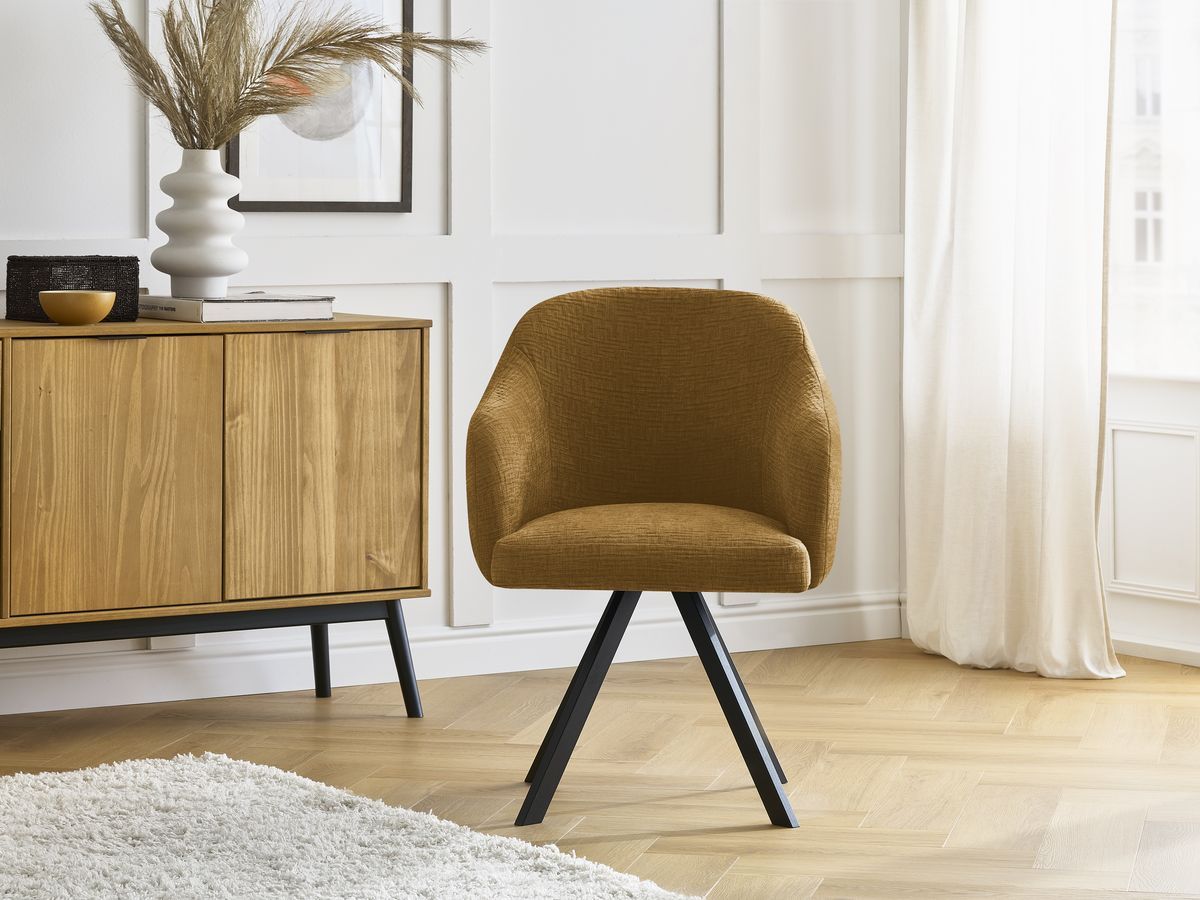 Set SOPHIE stoelen met structuurstof en sterpoten