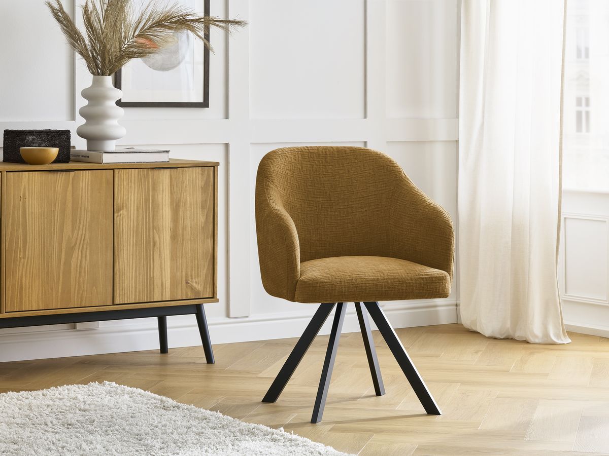 Lot de chaises SOPHIE tissu texturé et pieds étoile