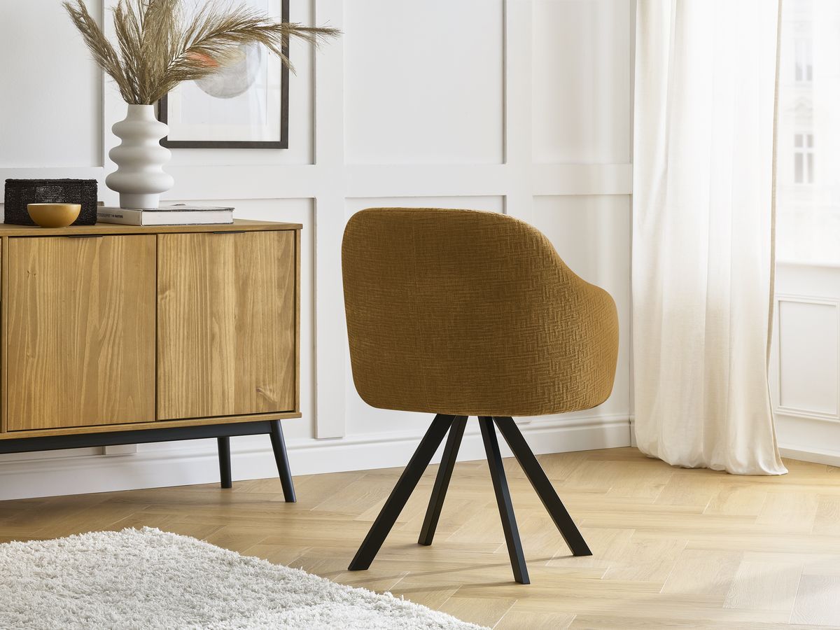 Set SOPHIE stoelen met structuurstof en sterpoten