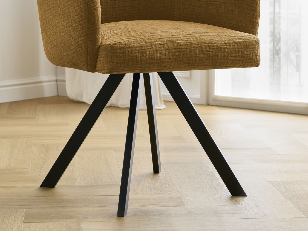 Lot de chaises SOPHIE tissu texturé et pieds étoile