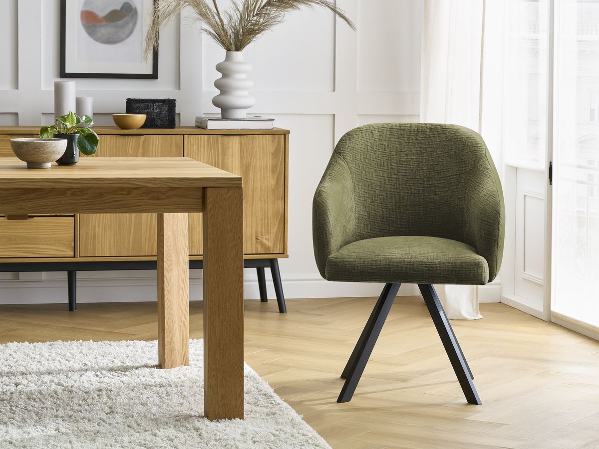 Lot de chaises SOPHIE tissu texturé et pieds étoile