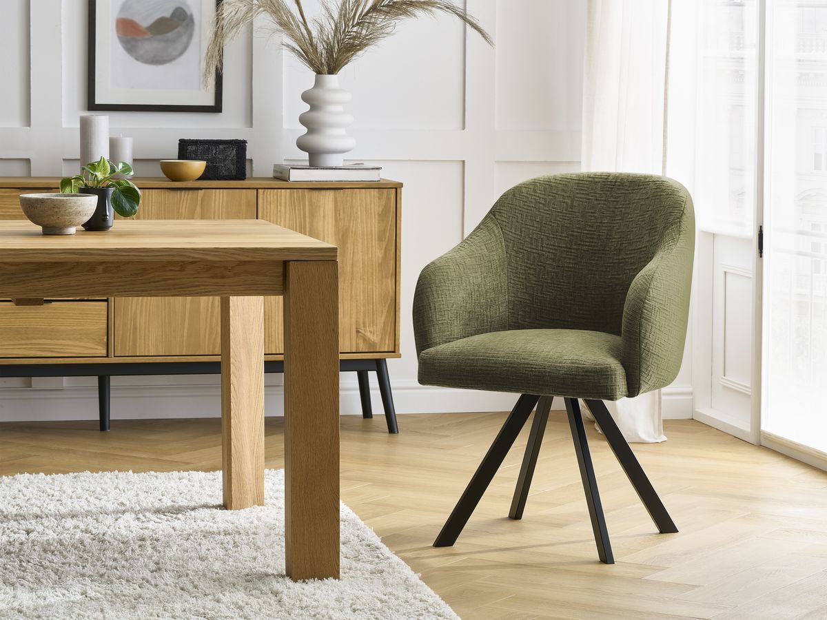 Lot de chaises SOPHIE tissu texturé et pieds étoile