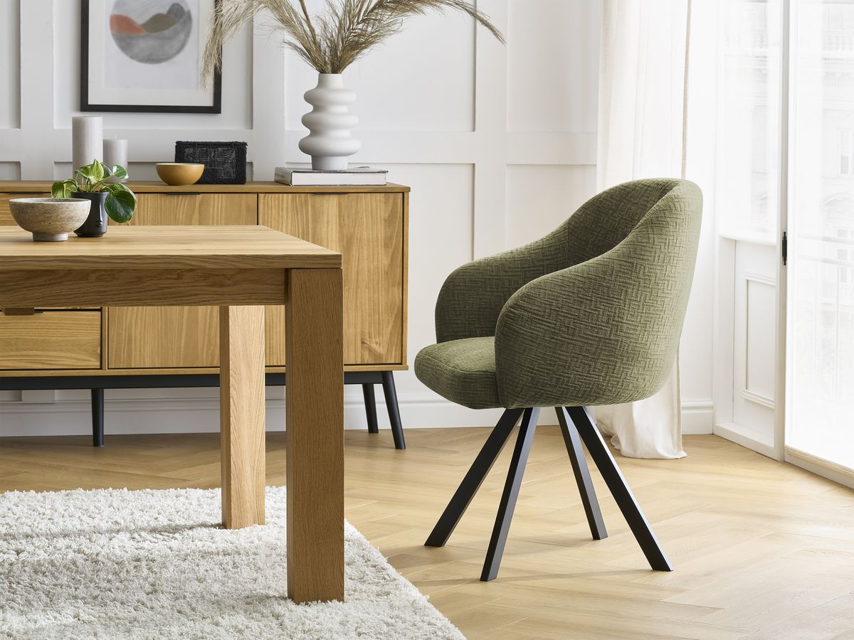 Lot de chaises SOPHIE tissu texturé et pieds étoile