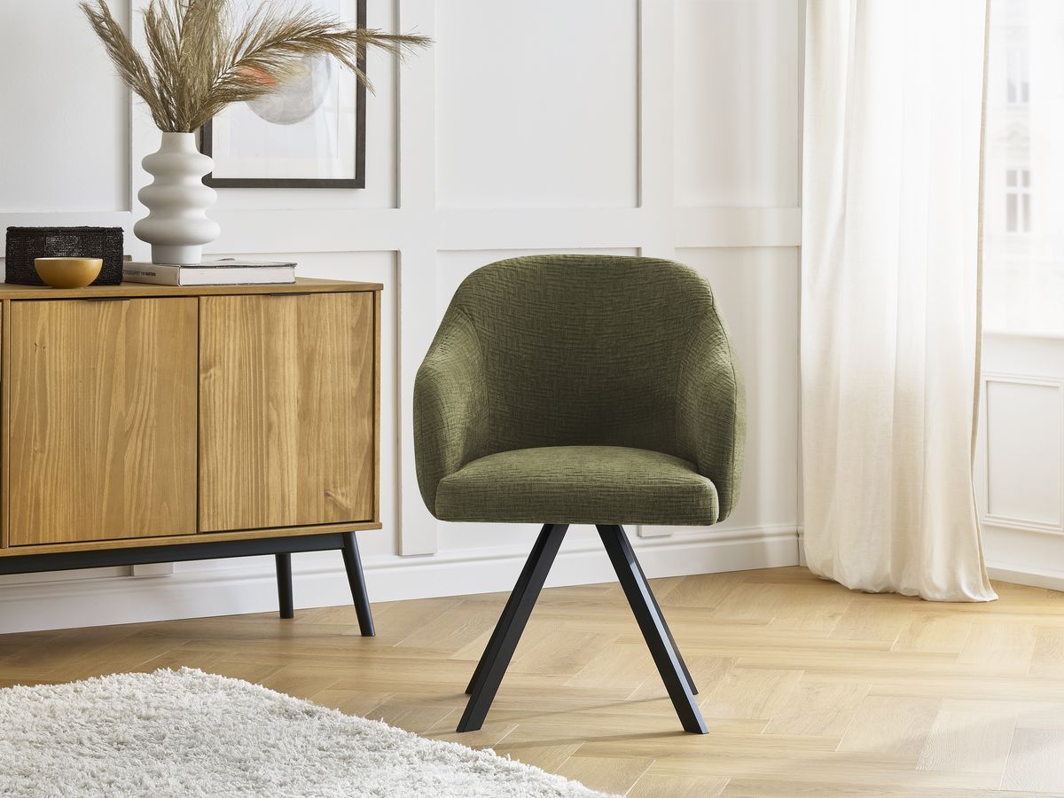 Lot de chaises SOPHIE tissu texturé et pieds étoile