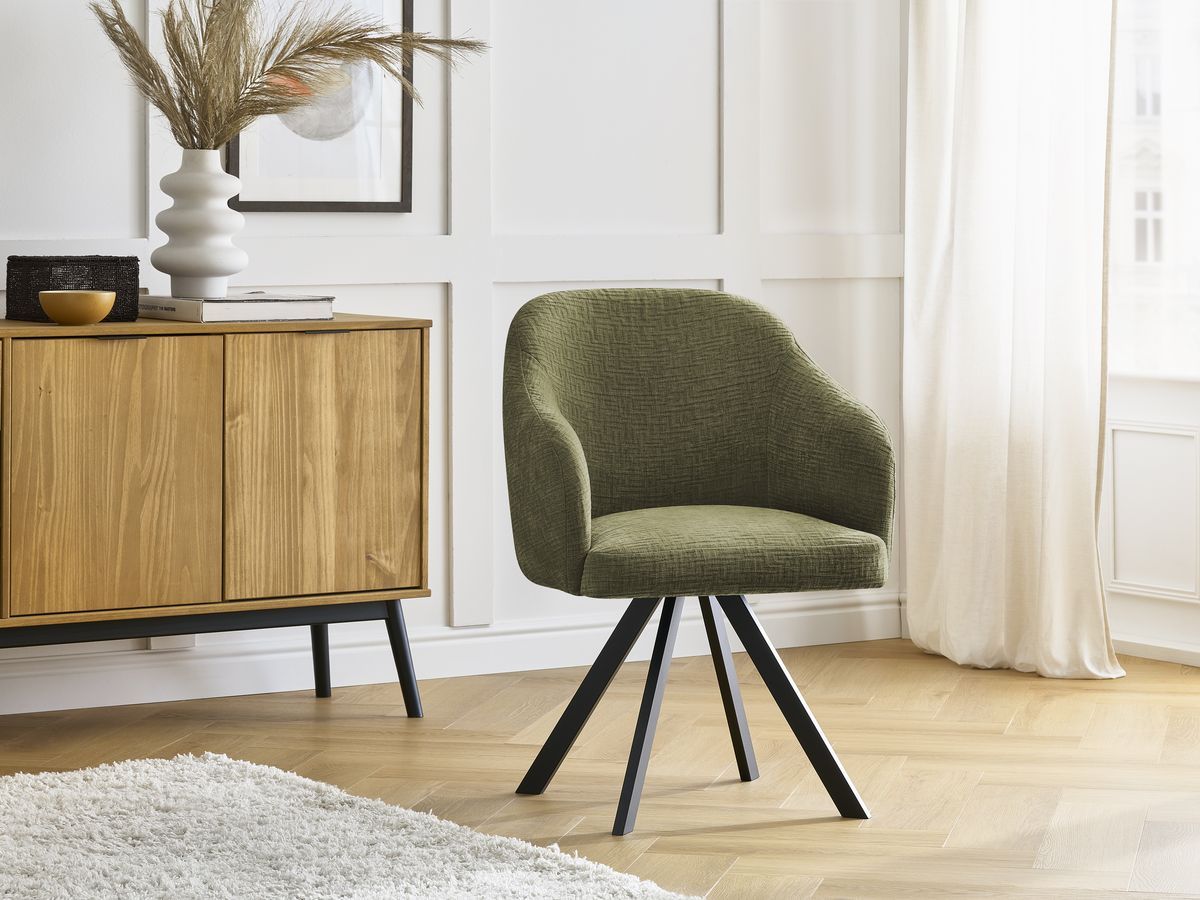 Lot de chaises SOPHIE tissu texturé et pieds étoile