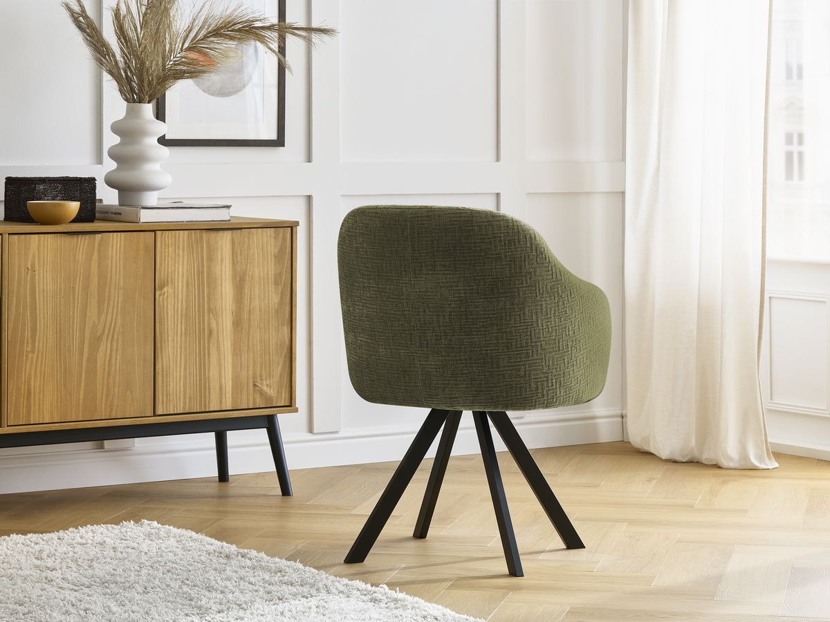 Lot de chaises SOPHIE tissu texturé et pieds étoile