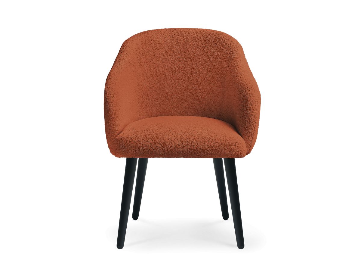 Chaise SOPHIE tissu bouclette et pieds scandinaves noirs